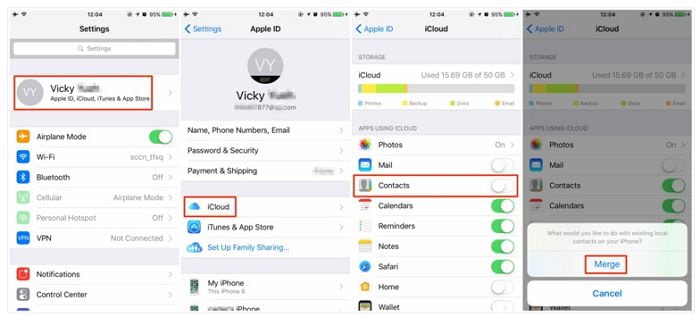 Opdater kontakter på ny iphone
