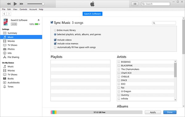 Alt：iTunesを使用してiPhone13からPCにデータを転送する