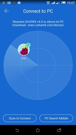 将文件从 android 传输到 pc-shareit 可用设备