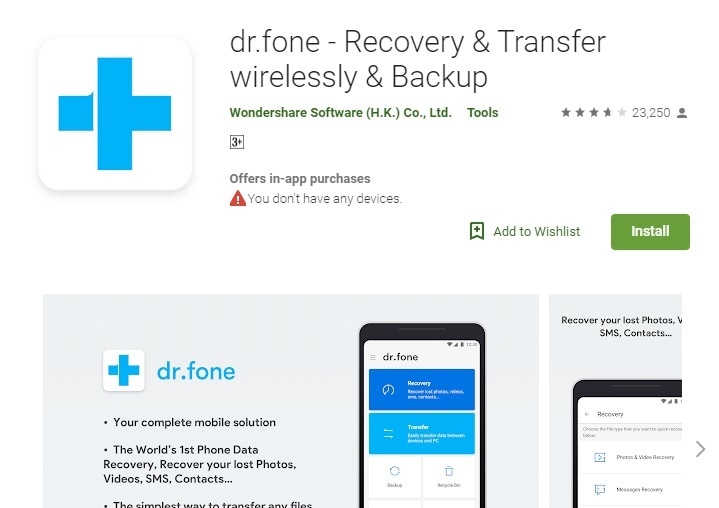 fájlok átvitele a számítógépről az Android-DrFoneTool eszközre - Adat-helyreállítás és átvitel vezeték nélkül és biztonsági mentés