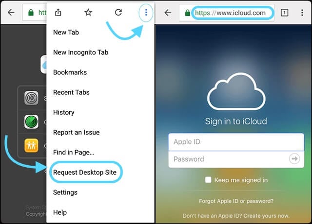 Übertragen Sie iCloud-Fotos ohne Computer auf Android - Schritt 1