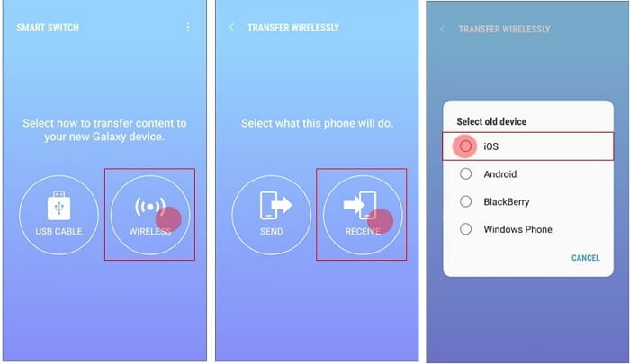 transférer icloud vers android en utilisant un commutateur intelligent