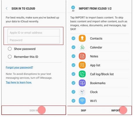se connecter au compte icloud