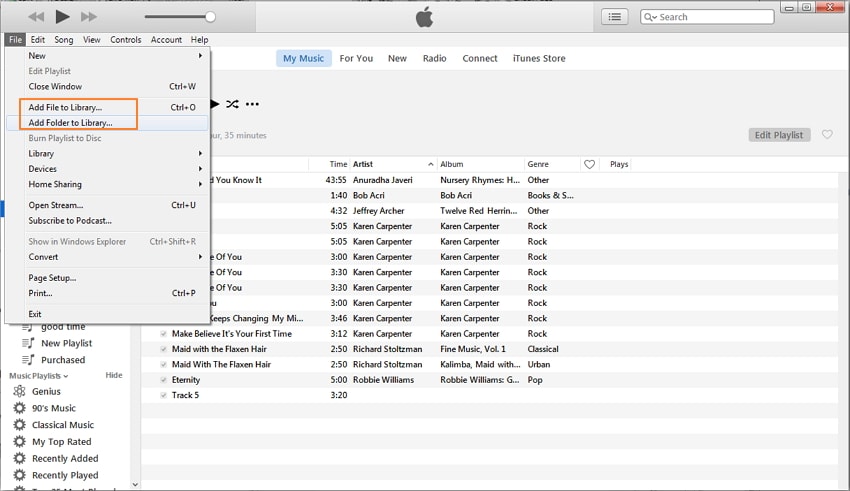 Bestanden van computer toevoegen aan iTunes
