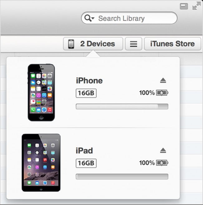 överför musik från iPad till iPhone med iTunes - steg 2