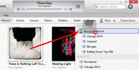trasferire musica da iPhone a iPod - utilizzando iTunes