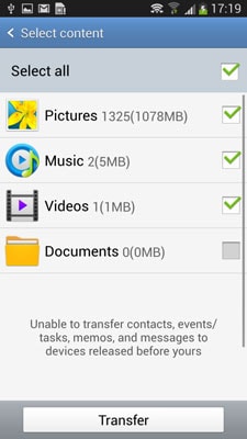 paso 4 para transferir música de Samsung a Samsung