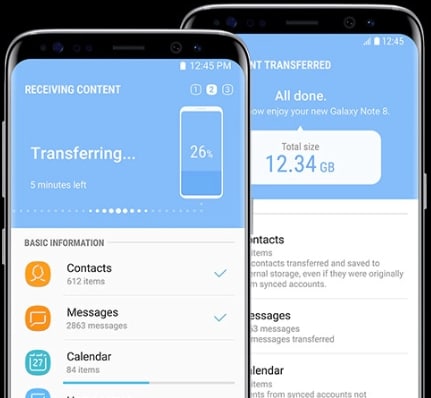 Valokuvien siirtäminen Androidista Androidiin Smart Switcin avulla - Käynnistä siirto Smart Switchillä