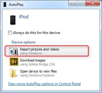 如何将照片从 ipod touch 传输到计算机-使用自动播放将照片从 iPod 传输到计算机