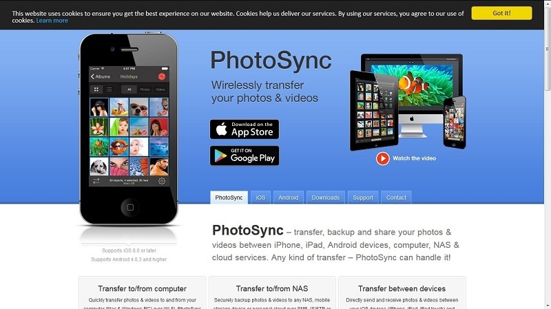 come trasferire foto da Android a iPhone-PhotoSync