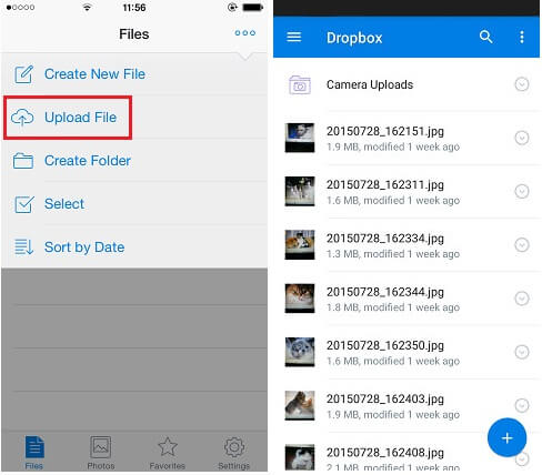 使用 Dropbox 将照片从三星传输到 iPhone