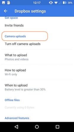 överföra bilder från telefon till dator med Dropbox