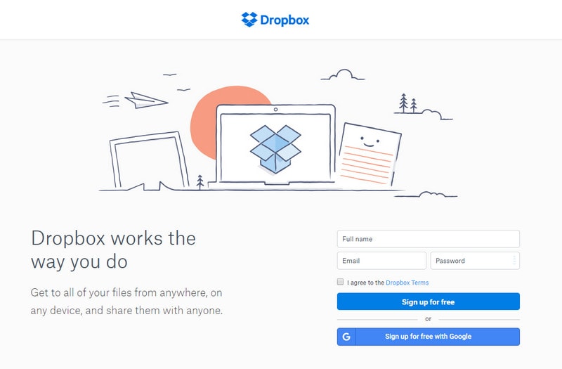 se connecter au compte dropbox sur l