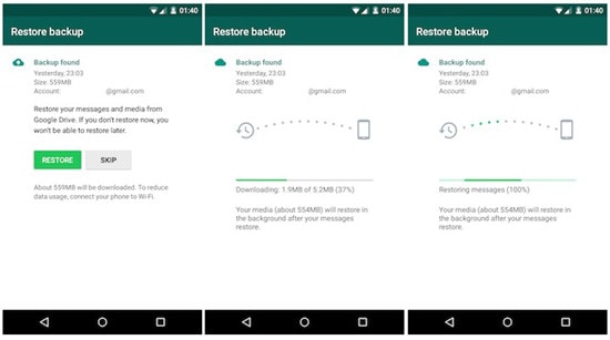 trasferire messaggi WhatsApp