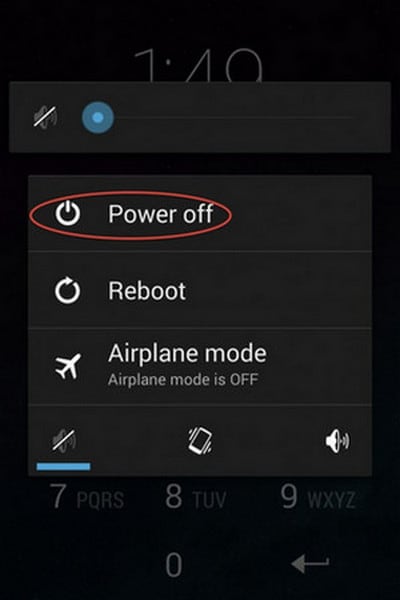 Androidフォンをオフにします