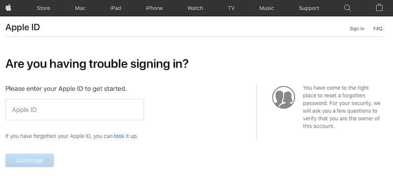 Apple id iforgot stránku podpory