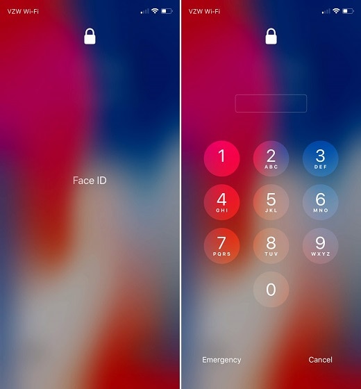 desbloquear iphone xs (max) sem face id-deslize a tela para cima