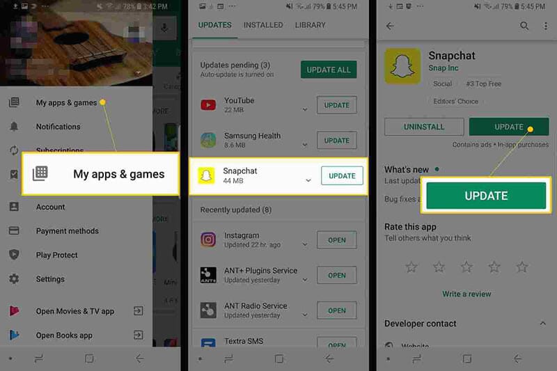 snapchat 没有响应 - 检查新的更新