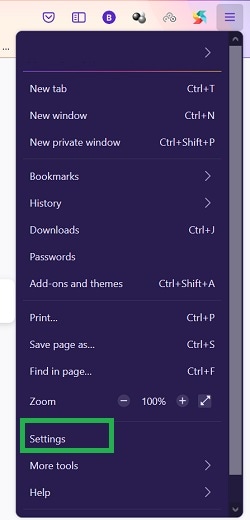 inställningar för mozilla firefox