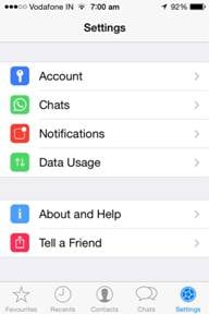 backup de mensagens do whatsapp - vá para Configurações