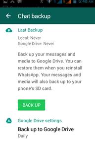 backup de mensagens do whatsapp - faça um backup manual