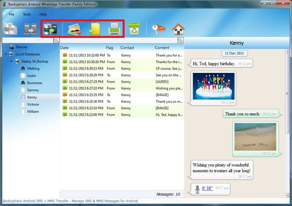 Extracteur de sauvegarde WhatsApp - choisissez d