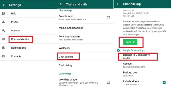 Copia de seguridad de WhatsApp en Google Drive en Android