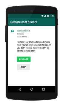 从其自动备份中备份whatsapp消息
